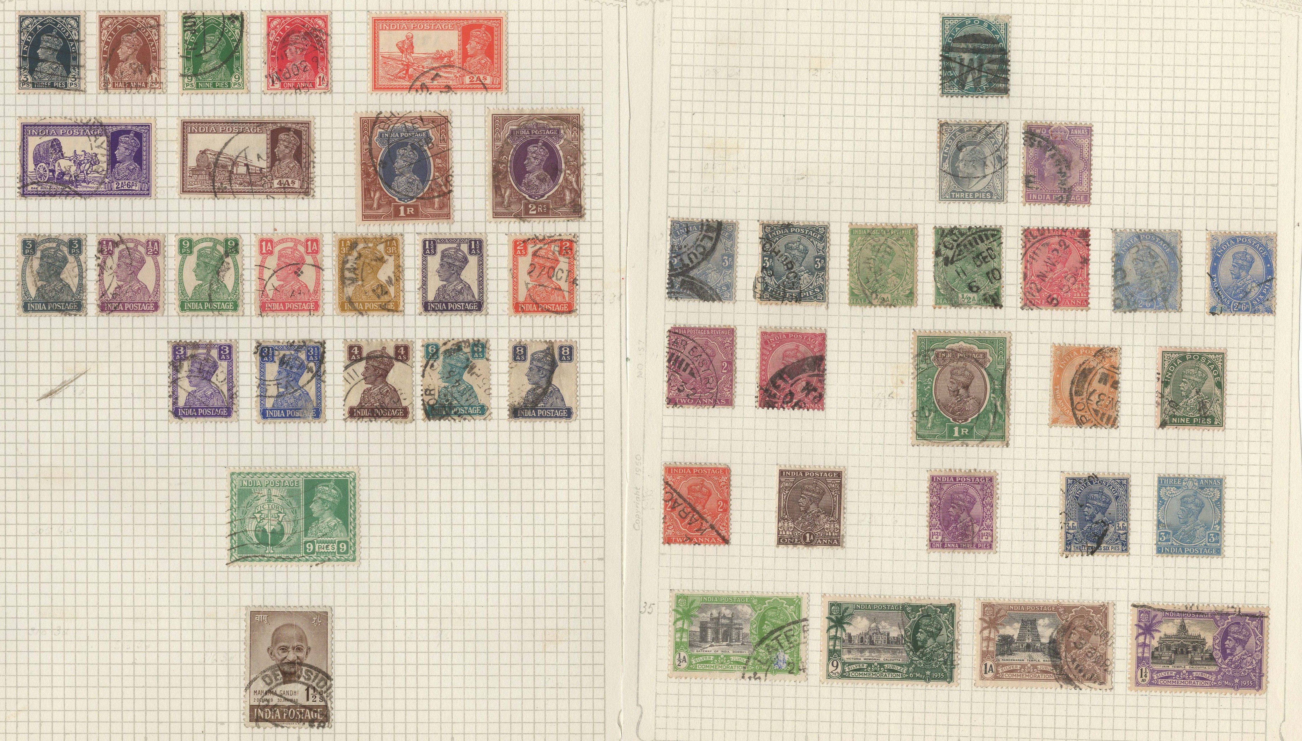 India 1882-1971 Collection of (222) mainly used definitives and commemoratives with some officials