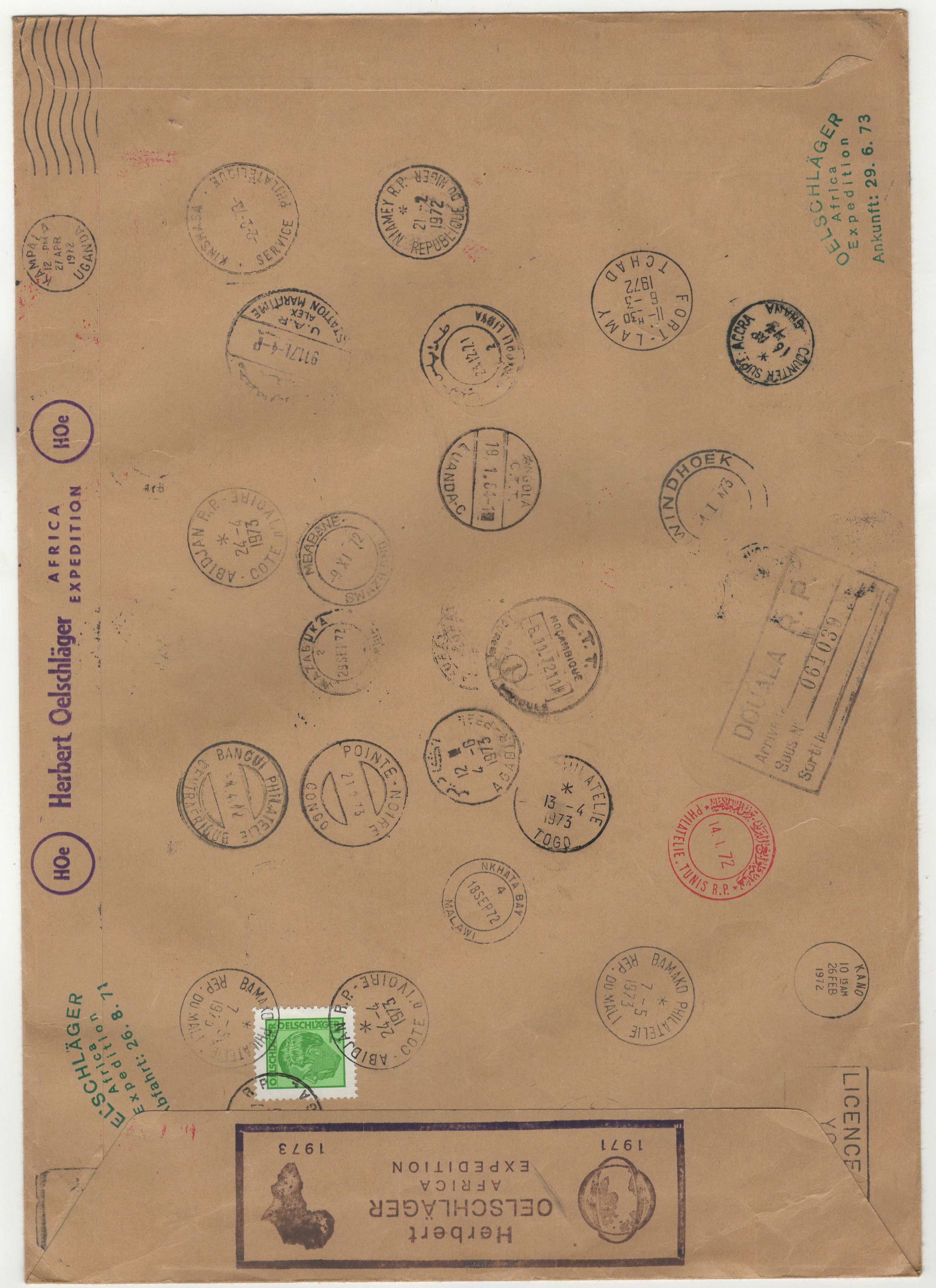 Germany 1971-1973-Africa Expedition-Interesting postal history item-numbered and certificated - Image 3 of 3