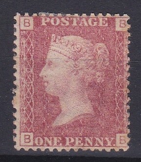 Great Britain 1864-79-SG44 m/m 1d red plate 140-cat value £32