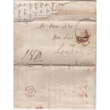 Cambs 1843 EL - from Cambridge to Ely with fine double ring cancels for both, M/S, one in red on