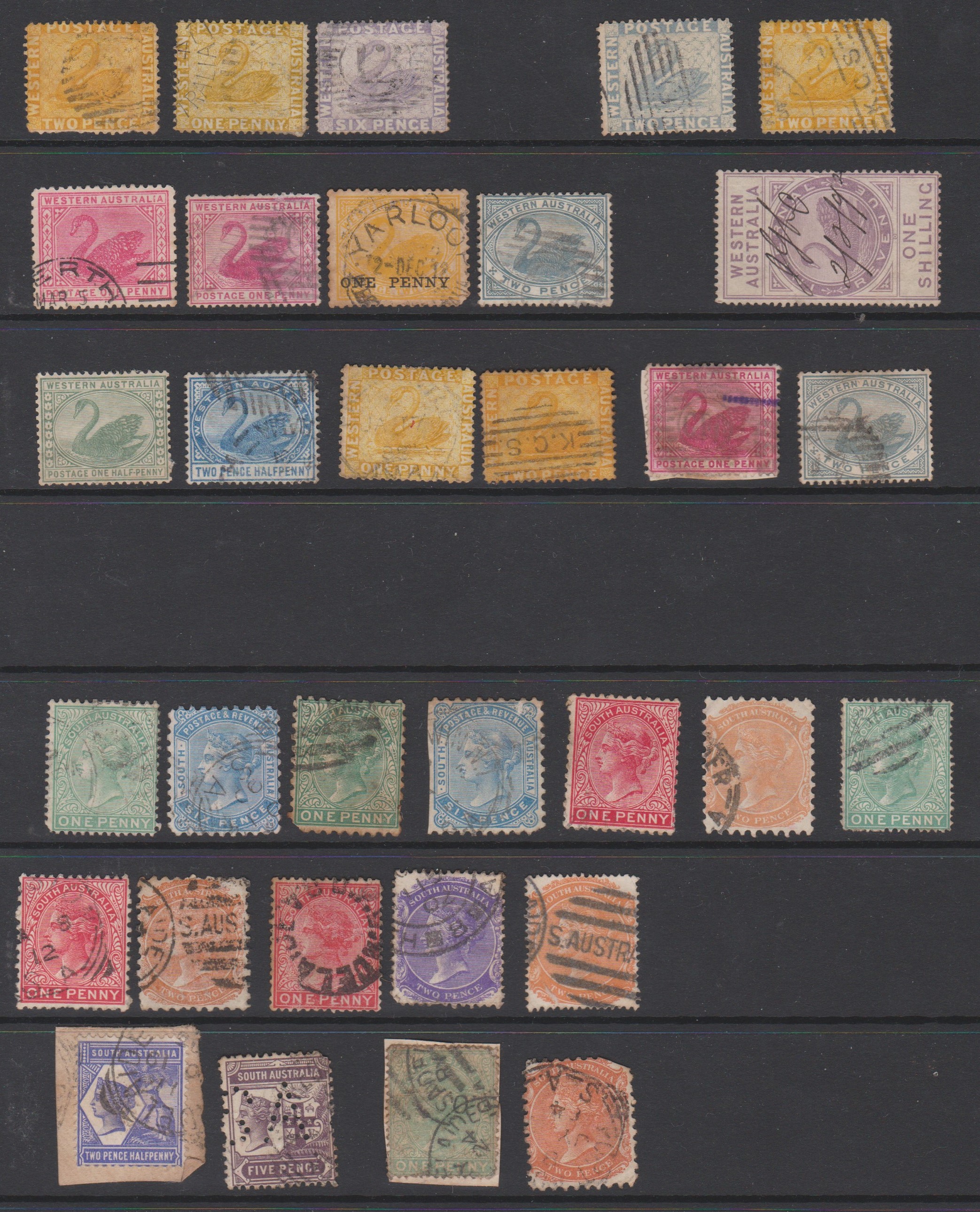 Barbados 1861-1986 1/2d definitive group, SG20 used, SG65 used, SG89 used, SG104 m/m 1.2 on 4d,