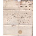 Herefordshire 1799-Wrapper to Beldley, Worcs, with SL Hereford ** (HF122) m/s rate'8' Scarce