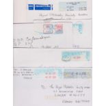 France 1992-2002-Group of (6) envelopes with automatic machine label postage-noted 1s.-. 92.1.1992