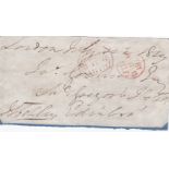 Great Britain 1819-29 - 2x folded envelope fronts mounted on card. (1) headed London 6th 1819 posted