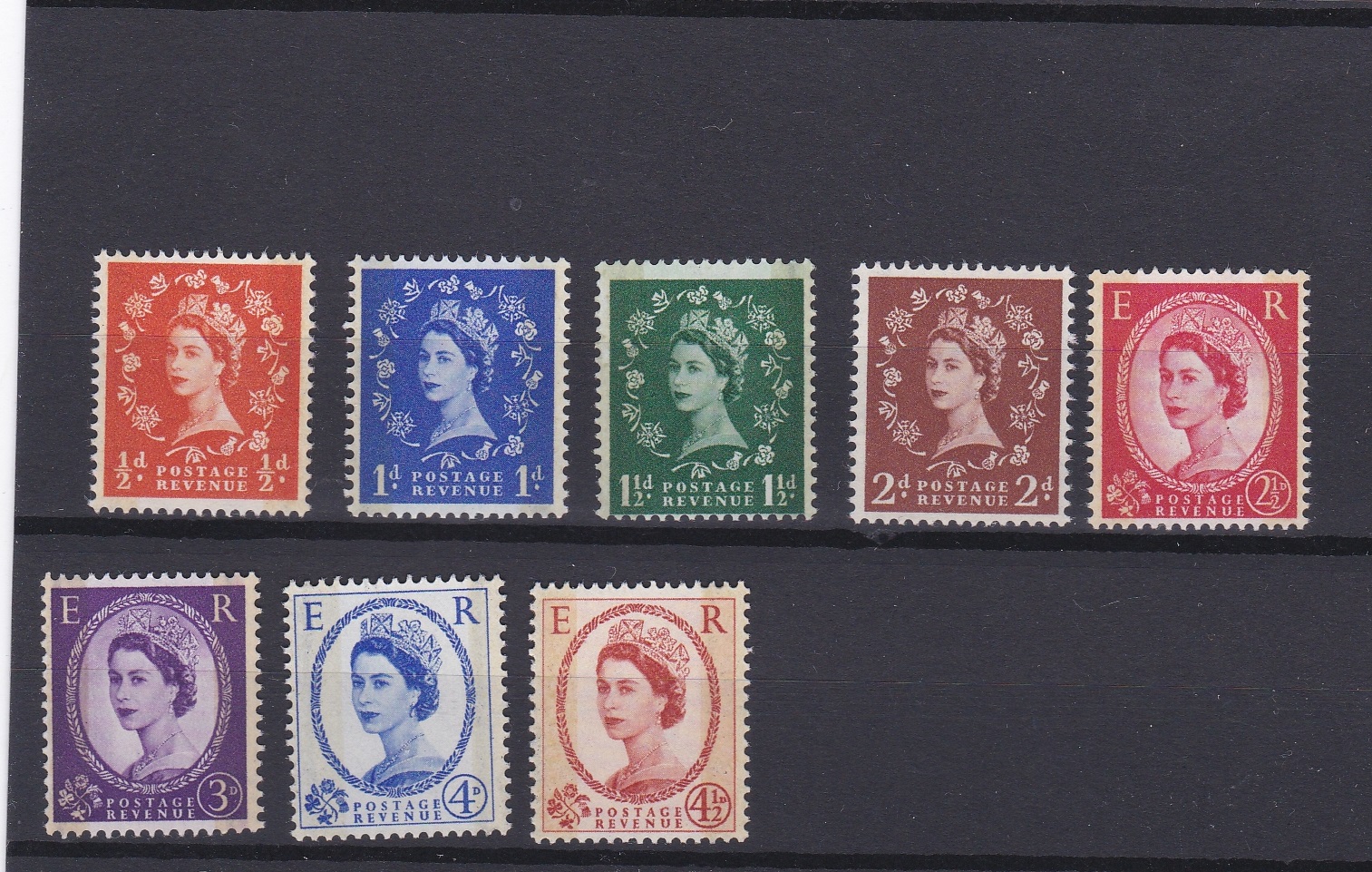 Great Britain 1959 - Phosphor Graphite issue SG599-609 u/m set. Cat value £100