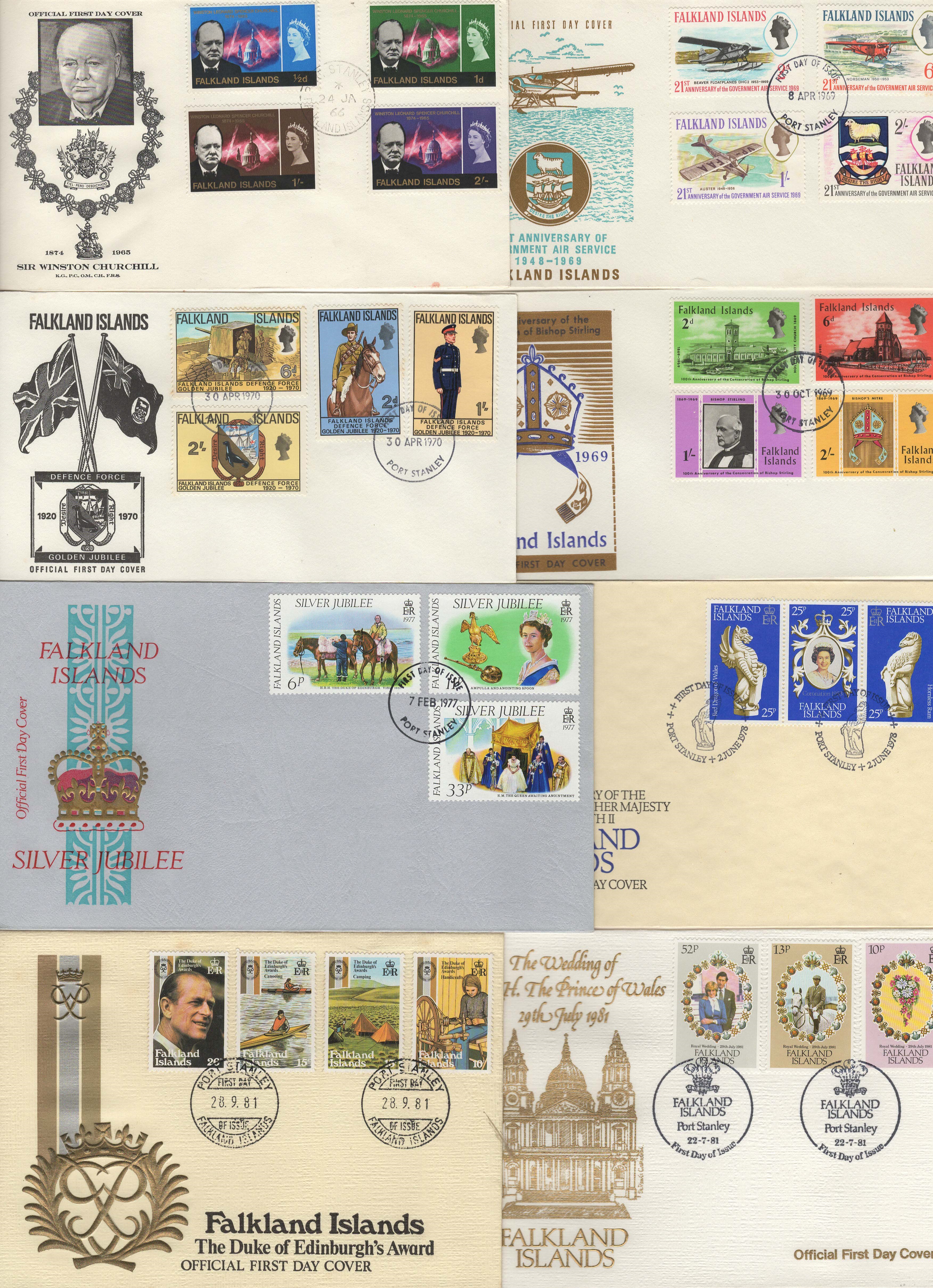 Falkland Islands 1966-1992 group of (14) FDC envelope and 2x) postal items, 15 cancelled Port - Image 2 of 2