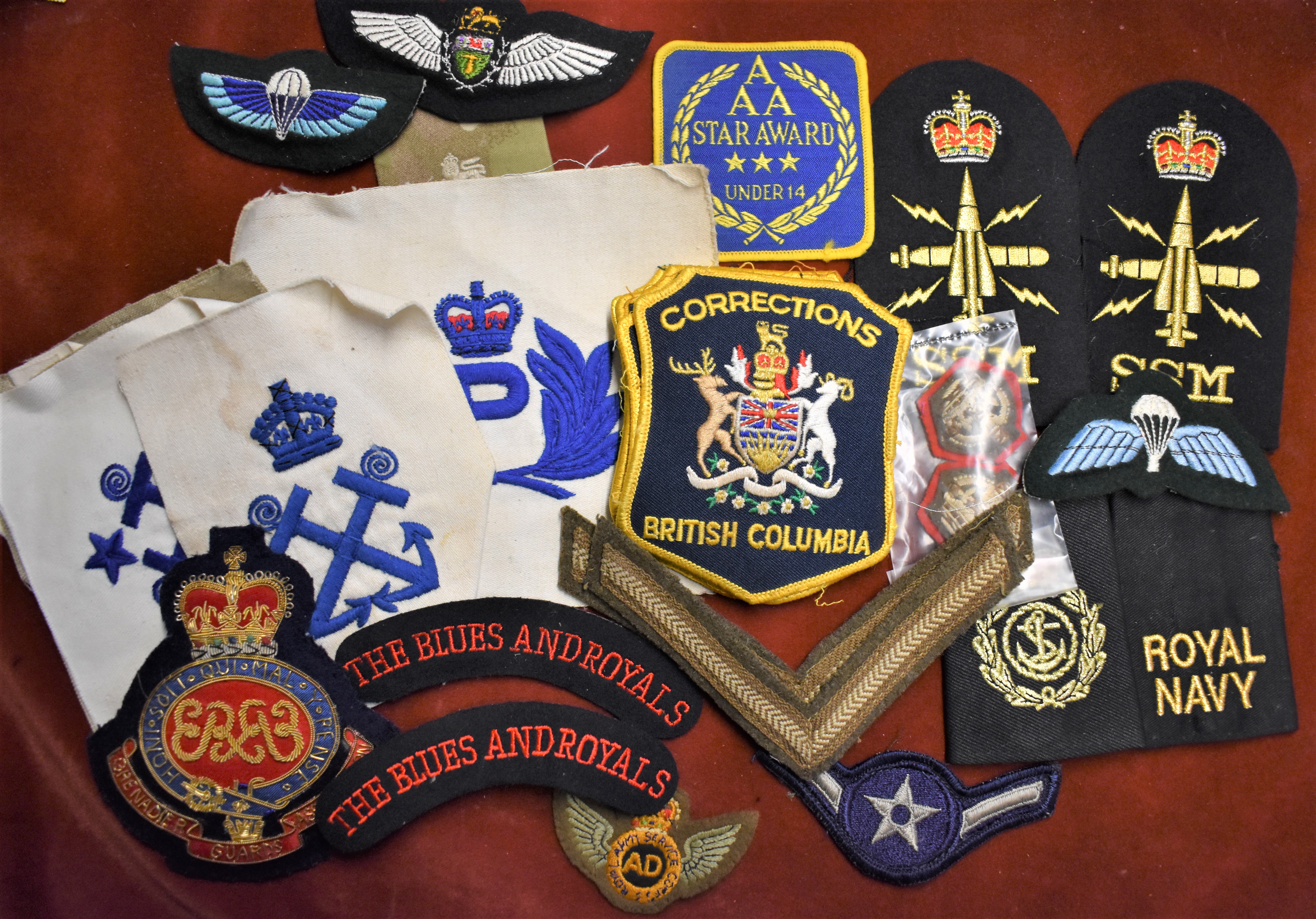 British and Commonwealth Military Cloth Patches (25) including Royal Navy patches, British