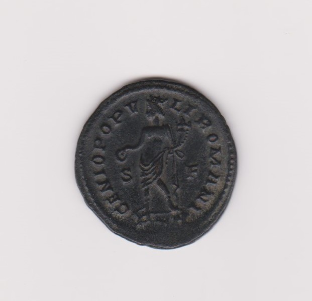 Roman - Severus II A.D. 306-307 Billon Follis, Rev: GENIO POPULI ROMANI, Genius standing left SF - Image 2 of 2