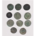 Roman - House of Constantine. A group of small bronzes, reverse type Camp gate, two soldiers,