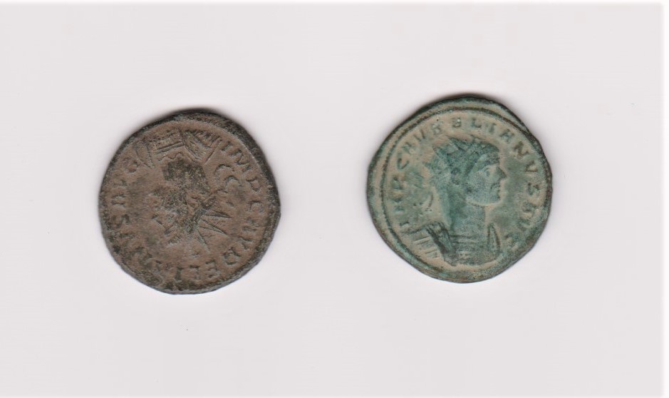 Roman - Aurelian A.D. 270-275 Billon Antoninianus reverse: PACATOR ORBIS Sol advancing, AL in ex RCV
