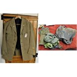 Uniforms and mixed equipment including an American 1950s US Army Air Force Officers Summer Khaki