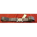 British Victorian Military General Service Volunteers Belt, brown leather belt with white-metal