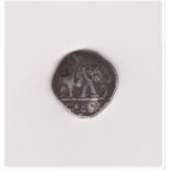 Roman Julius Caesar - Silver Denarius, Caesar - Elephant walking right, trampling dragon, reverse: