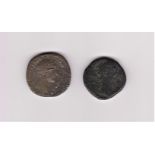 Roman - Sestertii of Antoninus Pius A.D. 138-161, reverse Libertas S.C. Also Commodus (qty 2) Fine