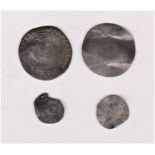 Hammered Coinage - A James I half Groat, together with a worn Irish James I sixpence, a worn Charles