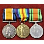 British WWI/II Medal Trio including British War Medal, Victory Medal and WWI Defence Medal to 6190