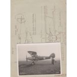 Aviation History-(6x4) black and white photograph of Hawker Hart Trainer KE751 together with