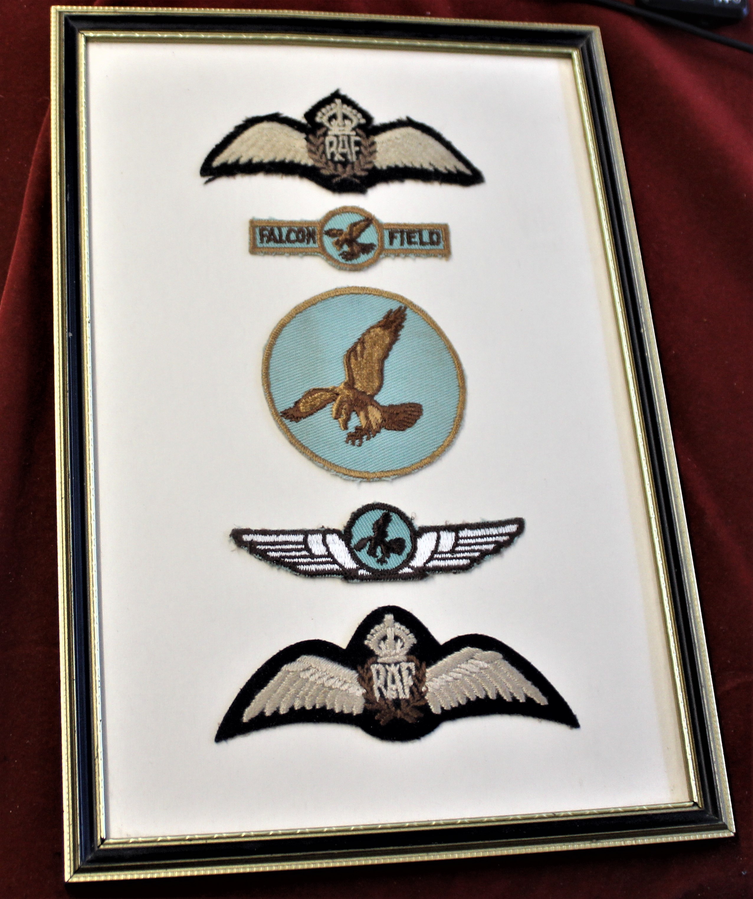 British WWII framed RAF pair of Pilots Wings (2) and American Army Air Forces/Civilian Pilot