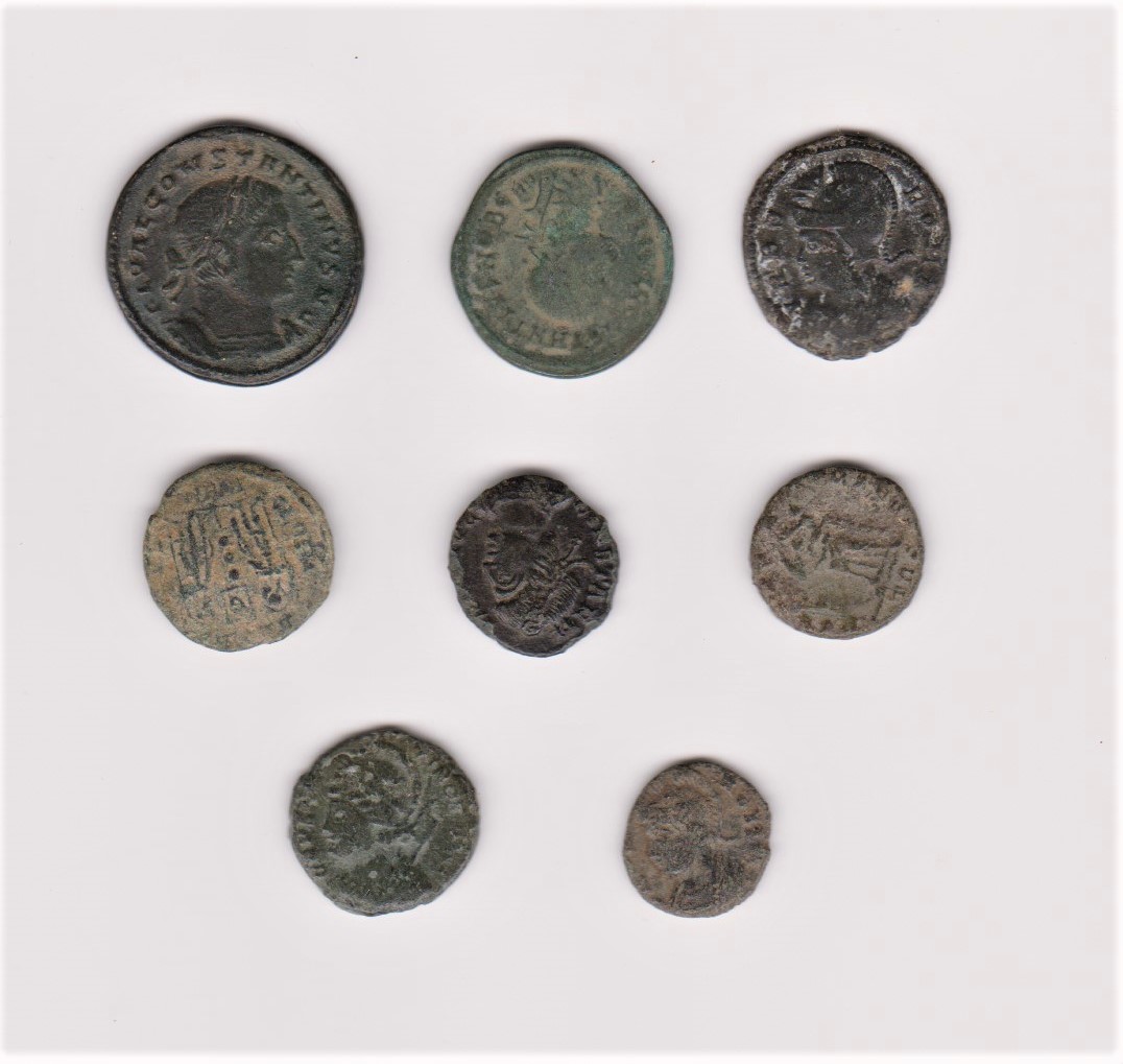 Roman - House of Constantine, a group of (8) small bronze coins, various denominations and types.