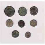 Roman - House of Constantine, a group of (8) small bronze coins, various denominations and types.