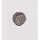 Roman Sextus Pompey Neptuni - Silver denarius bare head of Pompey the Great, trident before