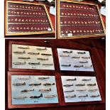 Military Aircraft Danbury Mint Collection of (100) Gold Plated Aircraft Pins well displayed two