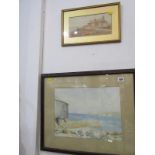 W. SANDS, signed watercolour "Lands End", 5" x 10", together with unsigned watercolour "Sennen",