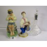 COPENHAGEN, figure of Boy whittling a stick, model no 905, 7.5" height; also Russian figure of