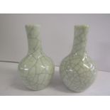 ORIENTAL CERAMICS, pair of early crackle glaze, 5.5" vases