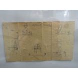 ATTRIBUTED TO ALFRED WALLIS, (1855-1942)signed pencil sketch on reverse of Bar One cigarette packet,