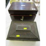 VICTORIAN ROSEWOOD VANITY BOX, drawer based with fitted interior, (requires restoration) 11"