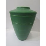 KEITH MURRAY, matt green glazed Wedgwood tapering conical, 10.5" vase