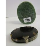 ANTIQUE MAGNIFIER, shagreen cased tortoiseshell magnifier