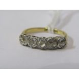 18ct YELLOW GOLD 5 STONE DIAMOND RING, half hoop eternity style with insurance valuation dating from
