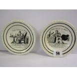 SWANSEA CHILDRENS TEA PLATES, pair of "Ages of Man" pattern plates by Dillwyn Swansea