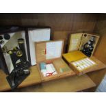 MICROSCOPE, cased Beck microscope model no 17530, together with later student microscope and