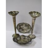 VICTORIAN SILVER BONBON DISHES, pair of Victorian pierced body oval bonbon dishes, Sheffield HM,