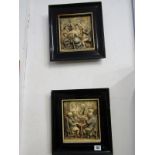 IVOREX, pair of plaques depicting scenes from Dickens (1 panel damaged)