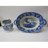 EARLY COMMEMORATIVE, Victoria and Albert 1840 Wedding commemorative blue printed pottery milk jug,