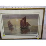 DOUGLAS PINDER (1886-1949), signed watercolour "Becalmed on the Cornish Sea", 10.5" x 17.5"