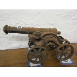 MODEL CANNON, dragon design carriage cast iron model cannon, 18" length