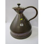 ANTIQUE METALWARE, copper 2 gallon conical lidded measure, 15" height