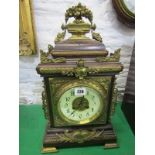 19th CENTURY BRACKET CLOCK, an impressive French bracket clock with ornate gilt brass panels and