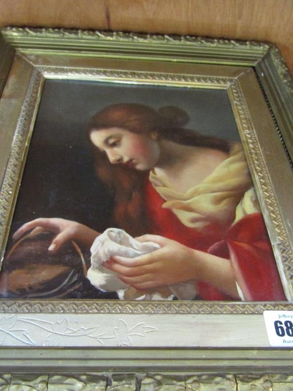 AFTER CARLO DOLCI (ITALIAN 1616-1686), oil on board "Portrait of Mary Magdalene", 23cm x 19cm - Image 2 of 5