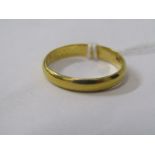 22ct YELLOW GOLD WEDDING BAND, approx 2.8 grams, size N