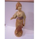 ROYAL DUX-STYLE, figure of Young Lady with Pitcher (professionally restored) 46cm height