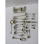 SALT & CONDIMENT SPOONS, collection of 11 silver salt and condiment spoons, Georgian and later
