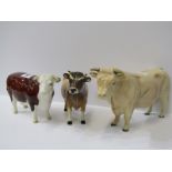 BESWICK CATTLE, Charolian Bull; also Jersey Bull & Hereford Cow