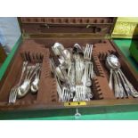 CUTLERY, oak cased Kings pattern canteen by William Page & Co.