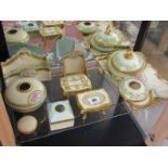 LIMOGES, collection of 19th Century decorative trinket ware, including 2 trays